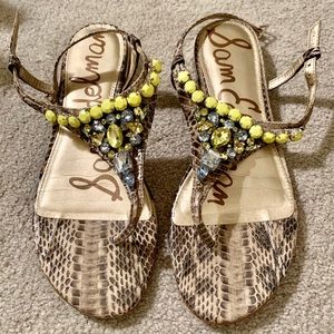 Sam Edelman Snake and Rhinestone Sandals